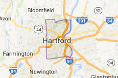 Hartford CT Locksmith service map