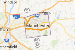 Manchester CT Locksmith service map